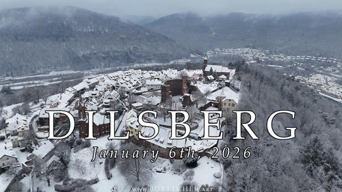 Verschneiter Dilsberg am 6. Januar 2026